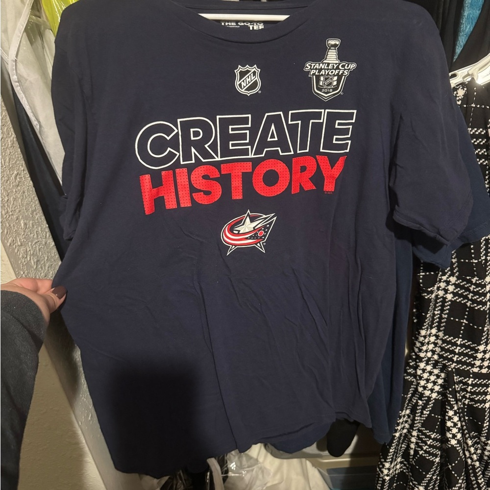 Columbus blue jackets- NHL Create History Navy T-Shirt